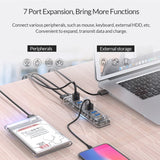 ORICO F7U 7 x USB 3.0 Ports 5Gbps Fast Transmission Desktop HUB with Blue LED Indicator Light, 7 Ports