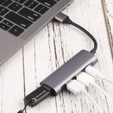 U-811 4 in 1 USB 3.0 to 3 USB 3.0 + USB-C / Type-C Ports HUB Docking Station, U-811