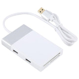 6 In 1 Multi-function Dual USB 3.0 + XQD + CF + TF + SD Card Reader, 6 In 1 (Silver), 6 In 1