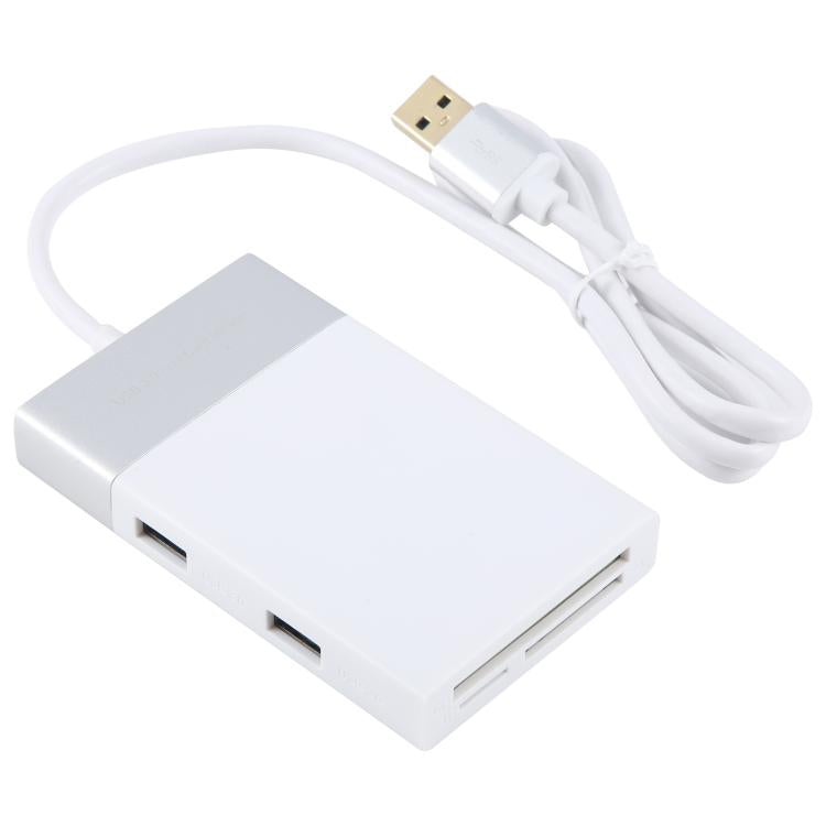 6 In 1 Multi-function Dual USB 3.0 + XQD + CF + TF + SD Card Reader, 6 In 1 (Silver), 6 In 1