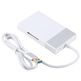 6 In 1 Multi-function Dual USB 3.0 + XQD + CF + TF + SD Card Reader, 6 In 1 (Silver), 6 In 1