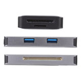 5 In 1 Dual USB 3.0 + CF + TF + SD Multi-function USB-C OTG Card Reader, 5 In 1 USB-C OTG