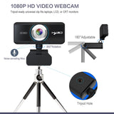 HXSJ S4 1080P Adjustable 180 Degree HD Manual Focus Video Webcam PC Camera with Microphone