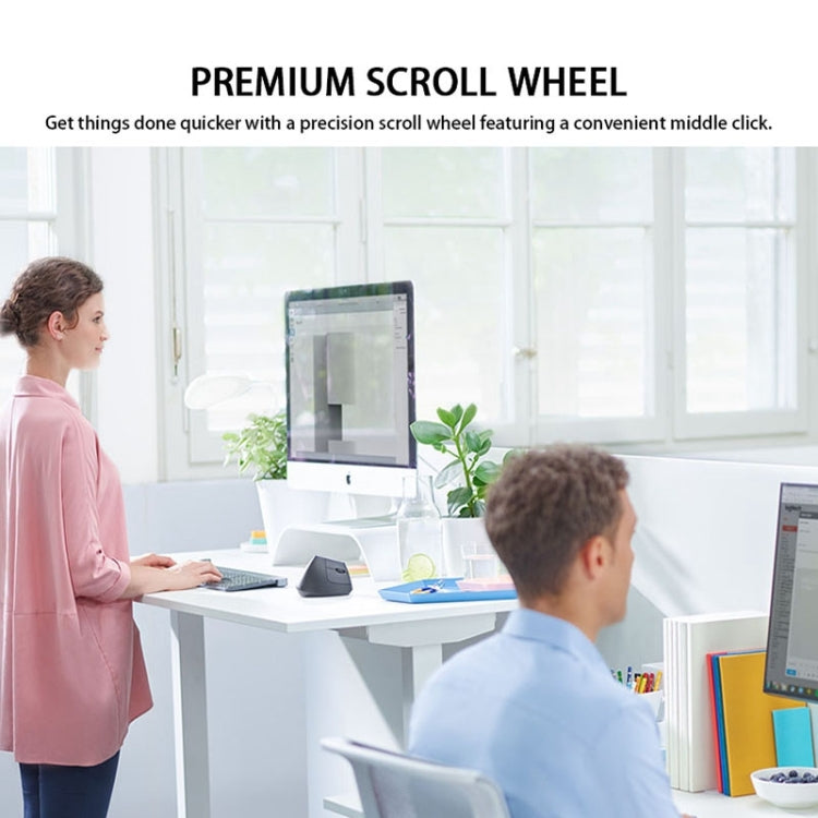 Logitech MX Vertical 4000DPI USB-C / Type-C + Unifying + Bluetooth Three-mode Ergonomic Wireless Vertical Optical Mouse, MX Vertical