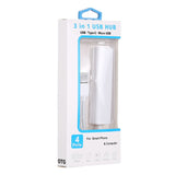 3 in 1 USB-C / Type-C + Micro USB + 4 x USB 2.0 Ports HUB Converter, Cable Length: 12cm, 3 in 1 (White), 3 in 1 (Black)