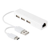 For Galaxy S8 & S8 + / LG G6 / Huawei P10 & P10 Plus / Xiaomi Mi6 & Max 2 and other Smartphones, 3 Port USB+RJ45+USB Male