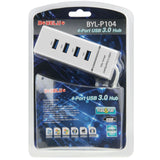 4 Ports USB 3.0 Hub Splitter with LED, Super Speed 5Gbps, BYL-P104, USB 3.0 (White), USB 3.0 (Black)