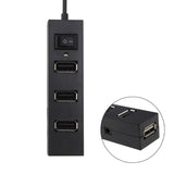 4 Ports USB HUB 2.0 USB Splitter Adapter with Switch, 4 Ports with Switch (White), 4 Ports with Switch (Black)