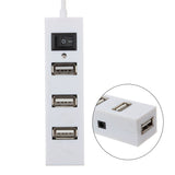 4 Ports USB HUB 2.0 USB Splitter Adapter with Switch, 4 Ports with Switch (White), 4 Ports with Switch (Black)