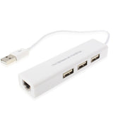 1 Port USB Network With 3 Port USB Hub To Female RJ45 Ethernet Lan Adapter Card, USB 2.0