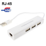 1 Port USB Network With 3 Port USB Hub To Female RJ45 Ethernet Lan Adapter Card, USB 2.0