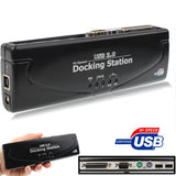 Hi-speed USB 2.0 Docking Station with 8 Ports (2xUSB 2.0 + PS2 Mouse + PS2 Keyboard + RS232 + DB25 + LAN + Upstream),Black, Docking Station (Silver), Docking Station (Black)