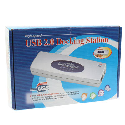 Hi-speed USB 2.0 Docking Station with 8 Ports (2xUSB 2.0 + PS2 Mouse + PS2 Keyboard + RS232 + DB25 + LAN + Upstream),Black, Docking Station (Silver), Docking Station (Black)