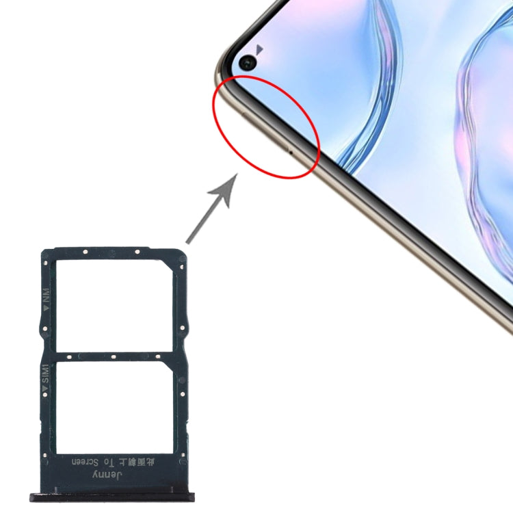 SIM Card Tray + NM Card Tray for Huawei Nova 6 SE, For Huawei Nova 6 SE