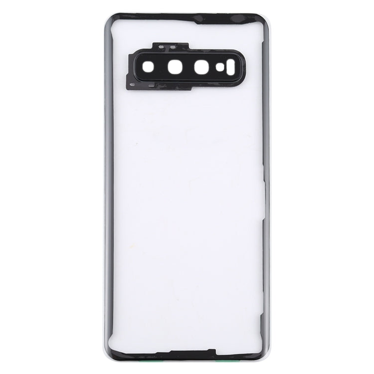 For Samsung Galaxy S10 G973F/DS G973U G973 SM-G973 Transparent Battery Back Cover with Camera Lens Frame, For Galaxy S10