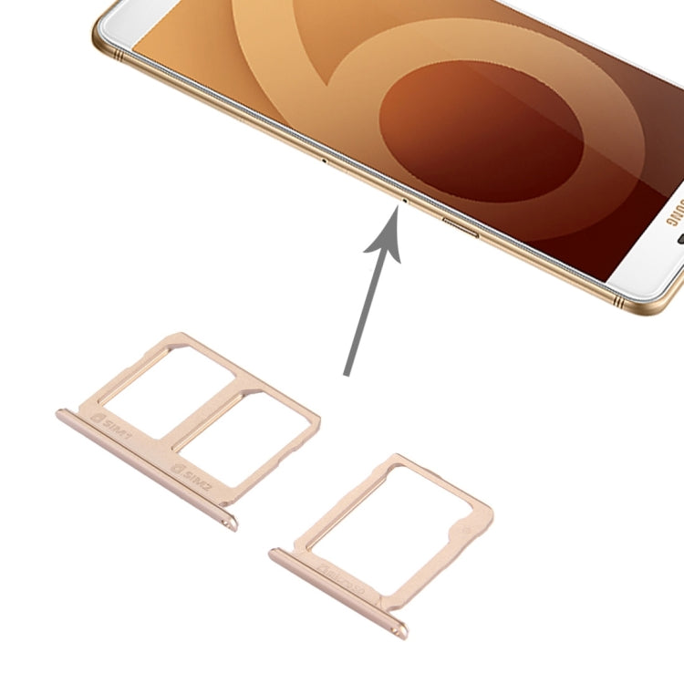 For Galaxy C9 Pro / C9000 SIM Card Tray + Micro SD Card Tray, For Galaxy C9 Pro / C9000, For Galaxy C9 Pro