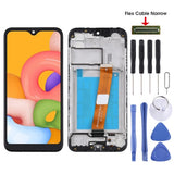 For Samsung Galaxy A01 SM-A015F OEM LCD Screen Digitizer Full Assembly with Frame, Flex Cable Narrow (Black), For Samsung Galaxy A01 SM-A015F(Narrow)