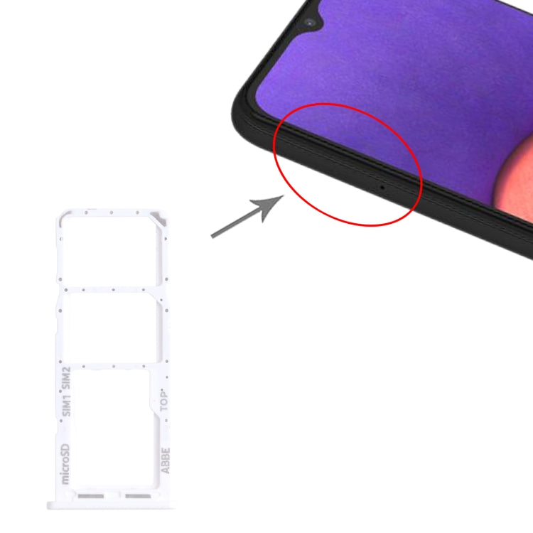 For Samsung Galaxy A22 SM-A225 SIM Card Tray + SIM Card Tray + Micro SD Card Tray, For Samsung Galaxy A22