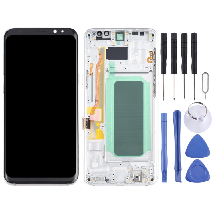 OLED Material LCD Screen and Digitizer Full Assembly with Frame for Samsung Galaxy S8+ SM-G955, For Samsung Galaxy S8+(OLED), For Samsung Galaxy S8+