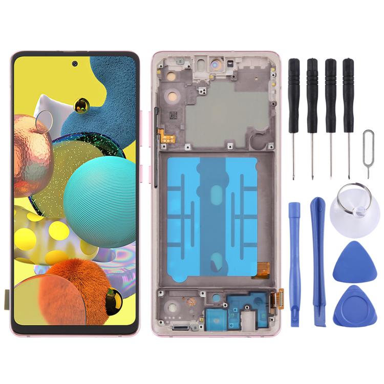 For Samsung Galaxy A51 5G SM-A516 6.43 inch OLED LCD Screen Digitizer Full Assembly with Frame, For Samsung Galaxy A51 5G 6.43 inch