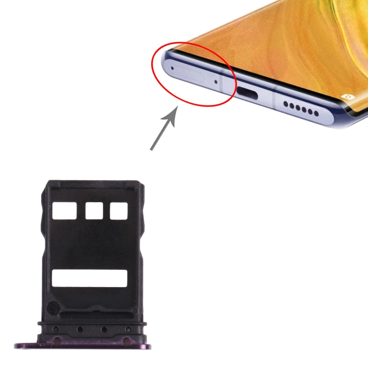 SIM Card Tray + NM Card Tray for Huawei Mate 30E Pro 5G, For Huawei Mate 30E Pro 5G(Dark Purple), For Huawei Mate 30E Pro 5G