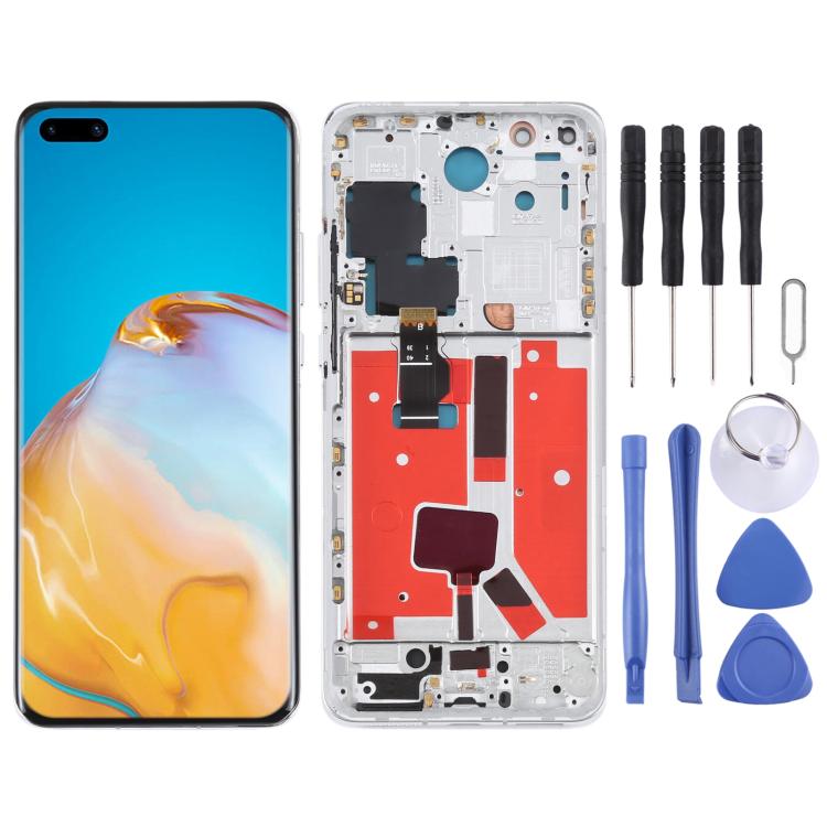 Original LCD Screen For Huawei P40 Pro Digitizer Full Assembly with Frame, For Huawei P40 Pro