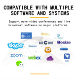 C10 2K HD Without Distortion 360 Degrees Rotate Three-speed Fill Light USB Free Drive Webcams, Built-in  Sound Clearer Microphone