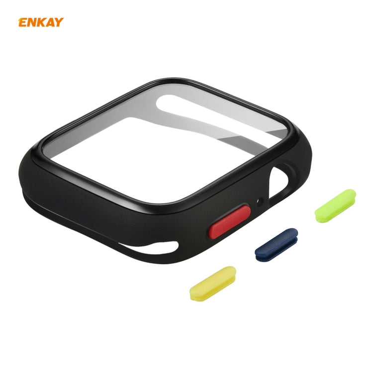 ENKAY Hat-prince Full Coverage TPU Case + Tempered Glass Protector for Apple Watch Series 6 / 5 / 4 / SE 40mm, For Apple Watch Series 6 / 5 / 4 / SE 40mm