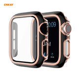ENKAY Hat-Prince Full Coverage Electroplated PC Case + Tempered Glass Protector for Apple Watch Series 6 / 5 / 4 / SE 44mm, For Apple Watch Series 6 / 5 / 4 / SE 44mm