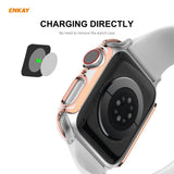 ENKAY Hat-Prince Full Coverage Electroplated PC Case + Tempered Glass Protector for Apple Watch Series 6 / 5 / 4 / SE 44mm, For Apple Watch Series 6 / 5 / 4 / SE 44mm