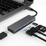 5 in 1 Type-c to HDMI + 2 x USB 3.0 + SD / TF Card Slot HUB Adapter, HDMI + 2 x USB 3.0 + SD / TF Card Slot