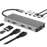 WS-04 12-in-1 Type-C Notebook Multi-function Docking Station, 12 in 1