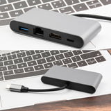 WS-07 Type-C 3.1 to RJ45 + HDMI + USB3.0 + PD 4-in-1 Converter Multifunctional Docking Station, WS-07