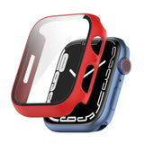 Shockproof PC Protective Case with Tempered Glass Film, For Apple Watch Series 9 / 8 / 7 45mm, For Apple Watch Series 9 / 8 / 7 41mm