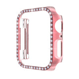 ENKAY Hat-Prince Electroplate PC Diamond Watch Case + Full Coverage Curved PET Screen Protector Film For Apple Watch Series 7 45mm