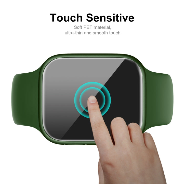ENKAY Hat-Prince Electroplate PC Diamond Watch Case + Full Coverage Curved PET Screen Protector Film For Apple Watch Series 7 41mm