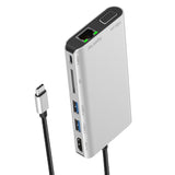 7 in 1 Type-C to RJ45+VGA+Type-C+SD Card Slot+USB3.0 x 2+HDMI Dock Hub Adapter, 7 in 1