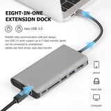 7 in 1 Type-C to RJ45+VGA+Type-C+SD Card Slot+USB3.0 x 2+HDMI Dock Hub Adapter, 7 in 1