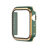 Electroplating Two-color PC+Tempered Film Watch Case, For Apple Watch Series 9 / 8 / 7 45mm, For Apple Watch Series 6/5/4/SE 44mm