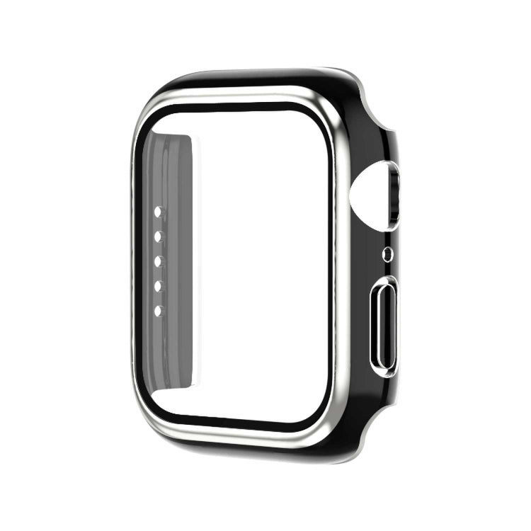 Electroplating Two-color PC+Tempered Film Watch Case, For Apple Watch Series 9 / 8 / 7 45mm, For Apple Watch Series 6/5/4/SE 44mm