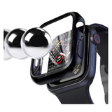 Electroplating Two-color PC+Tempered Film Watch Case, For Apple Watch Series 9 / 8 / 7 45mm, For Apple Watch Series 6/5/4/SE 44mm