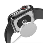 Electroplating Two-color PC+Tempered Film Watch Case, For Apple Watch Series 9 / 8 / 7 45mm, For Apple Watch Series 6/5/4/SE 44mm