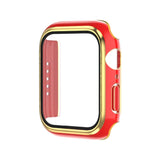 Electroplating Two-color PC+Tempered Film Watch Case, For Apple Watch Series 3/2/1 42mm, For Apple Watch Series 9 / 8 / 7 41mm