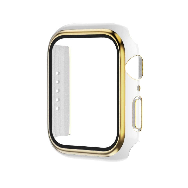Electroplating Two-color PC+Tempered Film Watch Case, For Apple Watch Series 3/2/1 42mm, For Apple Watch Series 9 / 8 / 7 41mm