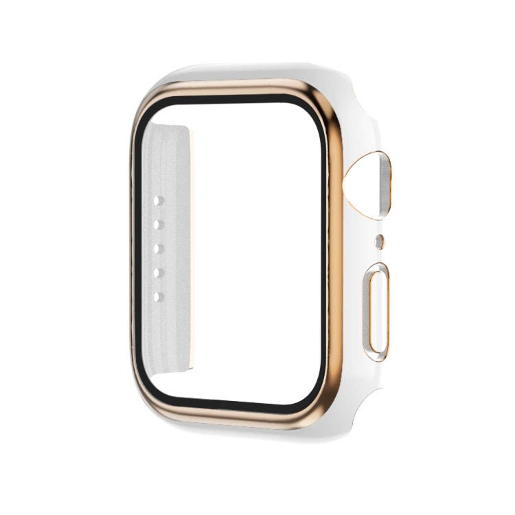 Electroplating Two-color PC+Tempered Film Watch Case, For Apple Watch Series 3/2/1 42mm, For Apple Watch Series 9 / 8 / 7 41mm