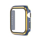 Electroplating Two-color PC+Tempered Film Watch Case, For Apple Watch Series 3/2/1 42mm, For Apple Watch Series 9 / 8 / 7 41mm