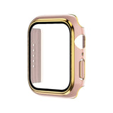 Electroplating Two-color PC+Tempered Film Watch Case, For Apple Watch Series 3/2/1 42mm, For Apple Watch Series 9 / 8 / 7 41mm