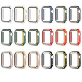 Electroplating Two-color PC+Tempered Film Watch Case, For Apple Watch Series 6/5/4/SE 40mm, For Apple Watch Series 3/2/1 38mm