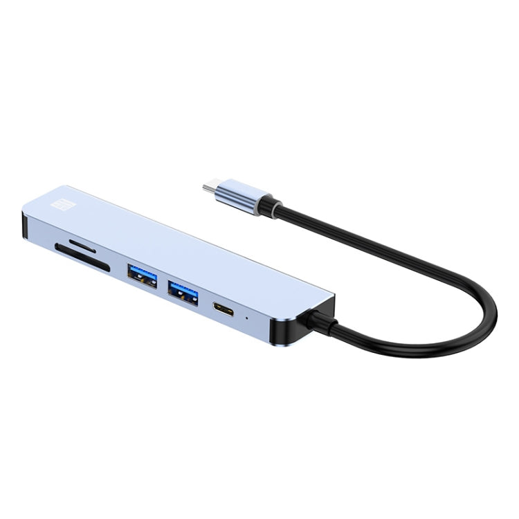 JUNSUNMAY 6 in 1 Type-C to 4K HDMI Docking Station Adapter USB-C PD Quick Charge Hub SD/TF Card Reader, JSM-HUB005
