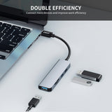ENKAY Hat-Prince 5 in 1 Docking Station Adapter HUB SD/TF Card Reader, USB 3.0, Type-C